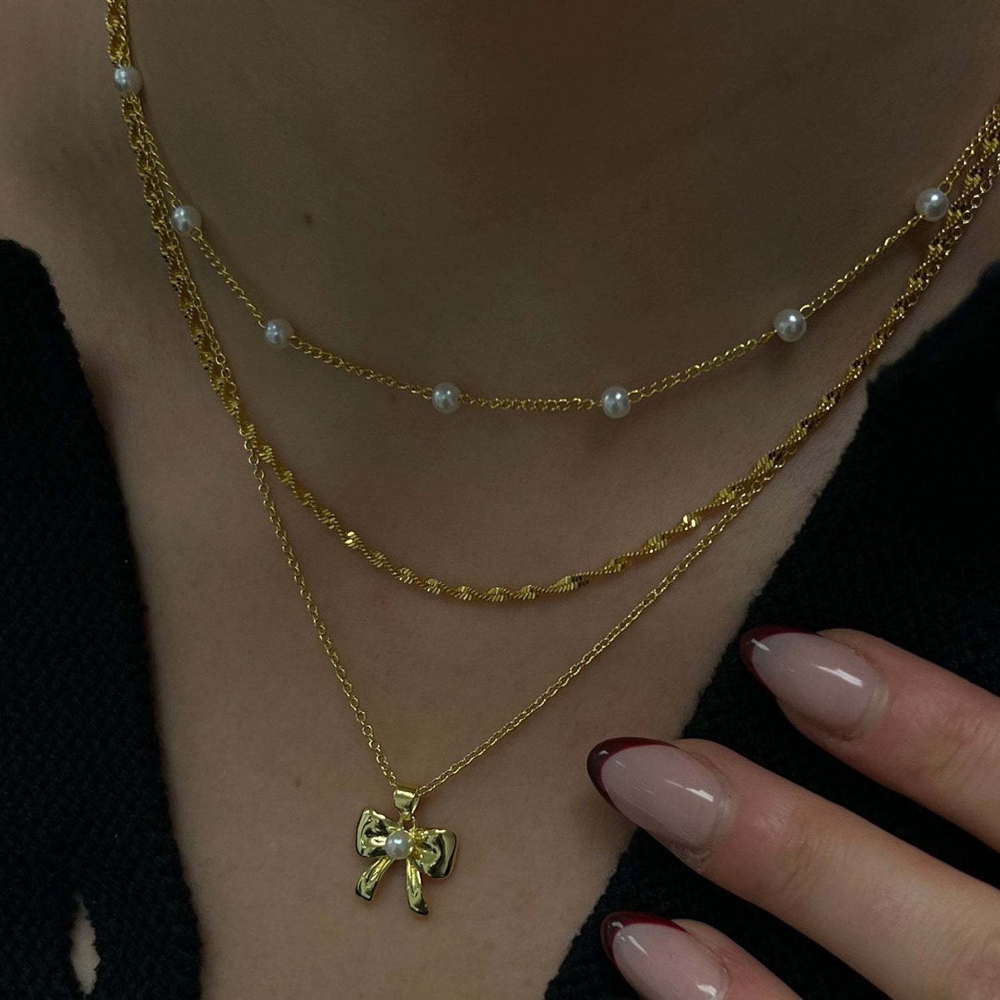 Women's Bow Necklace All-match Clavicle Chain