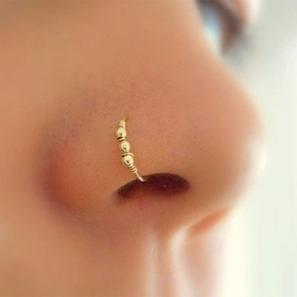 Pinestone thread nose ring