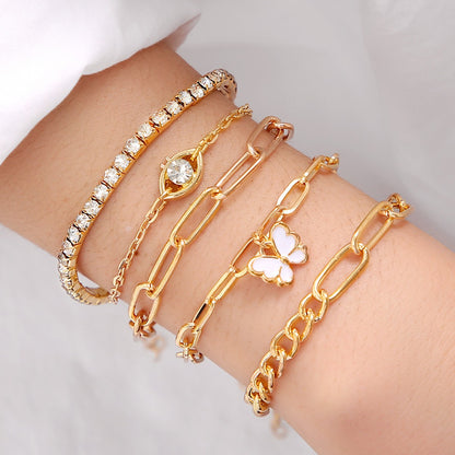 Simple Metal Multi-layer Bracelet Six-piece Set